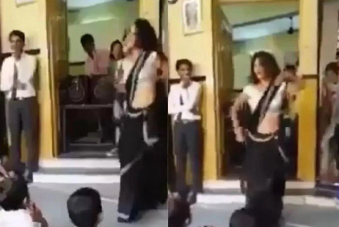 Teacher Ka Dance - सपना चौधरी के गाने स्कूल टीचर ने लगाए ठुमके, डांस देख आप भी हो जाओगे फैन,