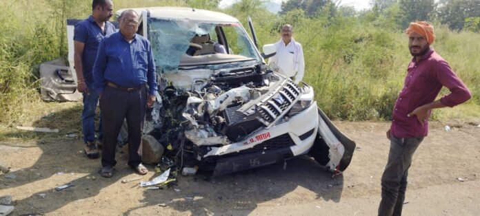 National Highway Accident - PHE executive engineer seriously injured in the accident