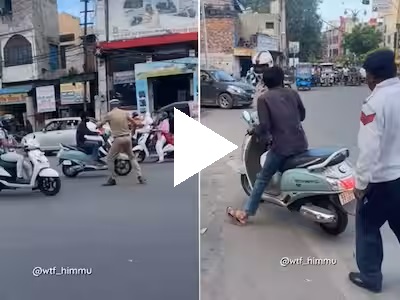 पुलिसवालो को चकमा देना इस लड़के को पड़ा भारी, गाड़ी रोक बिच सड़क पर कर दी धुलाई,