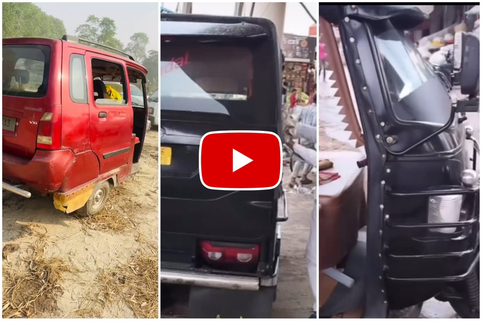 Jugaad Wale Auto - Set up Jugaad from front, Auto from rear, Scorpio and Wagon-R