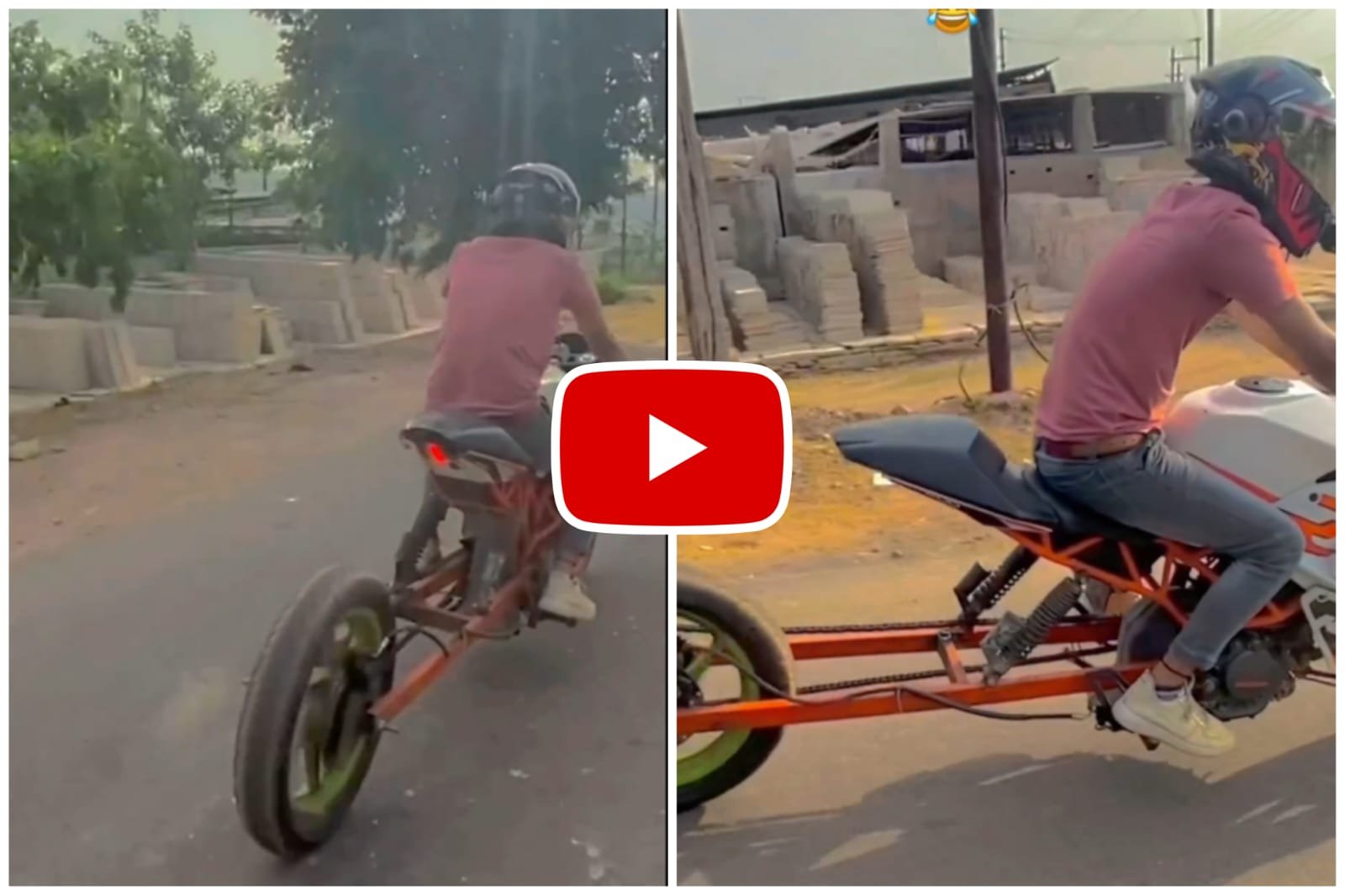 Jugaad Wali Bike - A person made a long bike using Jugaad