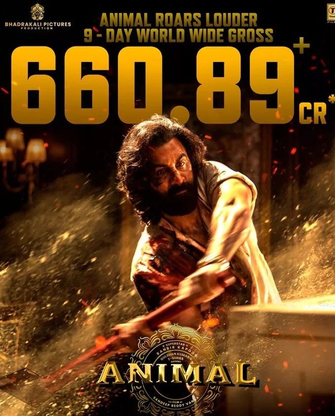 Animal Box Office Collection - India's 12th highest grossing film on the 9th day