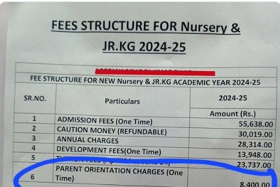 KG School Fees - Shocked to see KG fees viral on social media