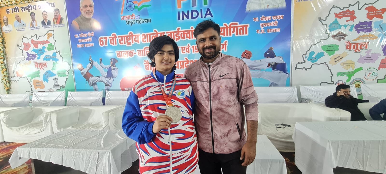 Taekwondo Championship - Kanishka won silver in National Taekwondo Championship