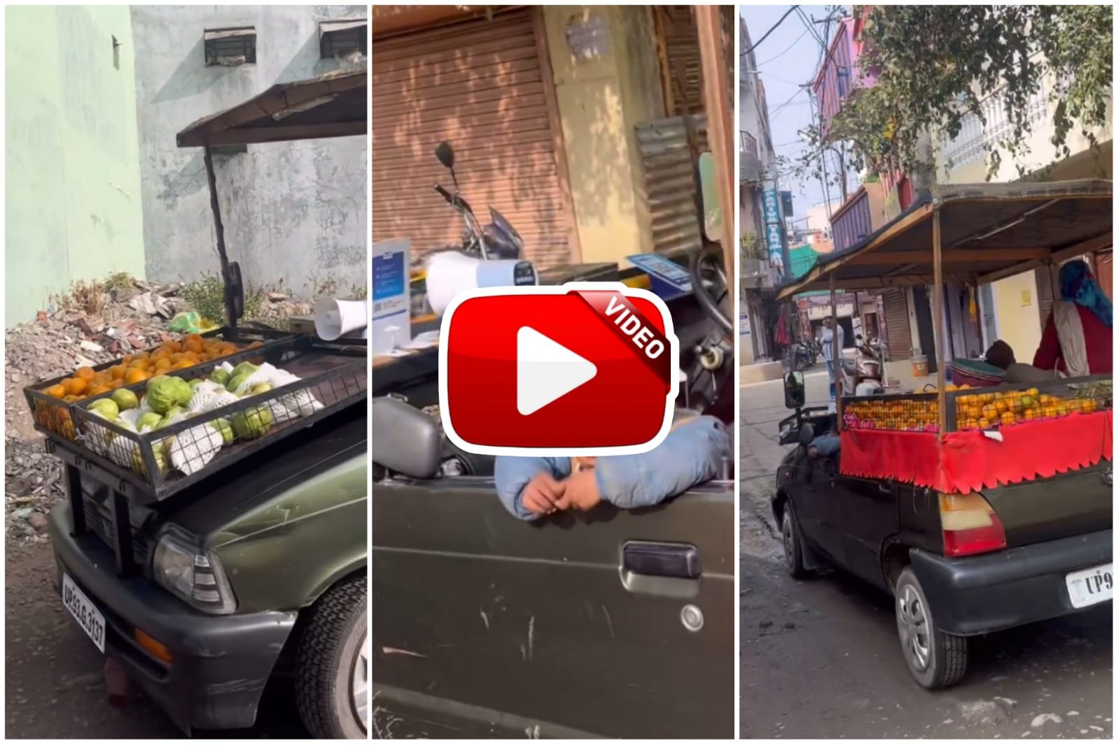 Jugaad Video - Wow brother, if there is Jugaad, then Maruti 800 has been converted into a fruit cart.