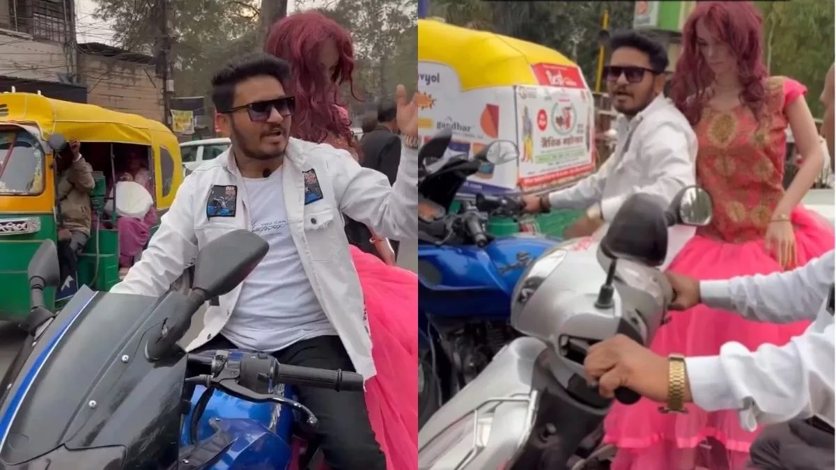 Indore ka Viral Video - डमी स्टेचू को गाड़ी पर घुमाते दिखा इंदौरी लड़का, देखे लोगो का रिएक्शन,