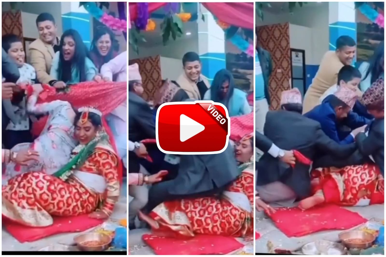 Dulha Dulhan Ka Video - Amidst the rituals, the guests fell on the bride.