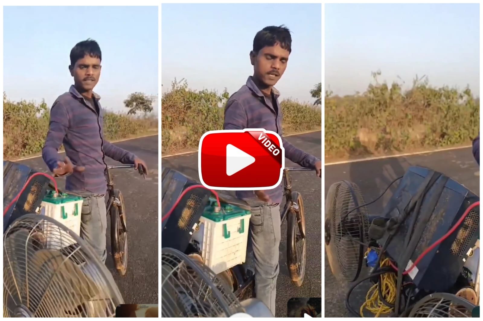 Jugaad Wali Cycle | Man fitted table fan and battery in bicycle