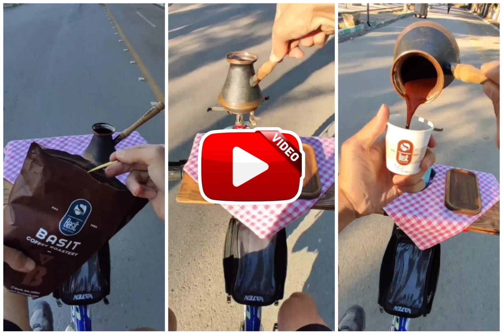 Viral Video - Man made Turkish coffee himself on a moving bicycle