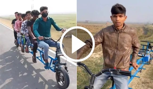 Jugaad Video: गजब के अनोखे जुगाड़ से शख्स ने बना डाली 6 सीटर इलेक्ट्रिक बाइक, आनंद महिंद्रा भी हो गए फैन,