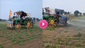 बिना किसी मोटर-पाइपलाइन के खेतो की सिचाई के लिए किसान ने भिड़ाया गजब का जुगाड़, देखे वीडियो