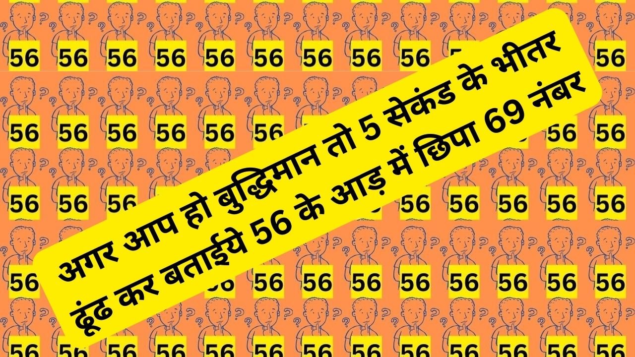 optical illusion: अगर आप हो बुद्धिमान तो 5 सेकंड के भीतर ढूंढ कर बताईये 56 के आड़ में छिपा 69 नंबर