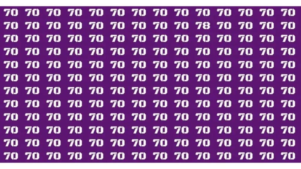 optical illusion: चील की नजर वाले ही कम समय में ढूंढ पाएंगे 70 की फौज में दुबक कर बैठा 78 अंक