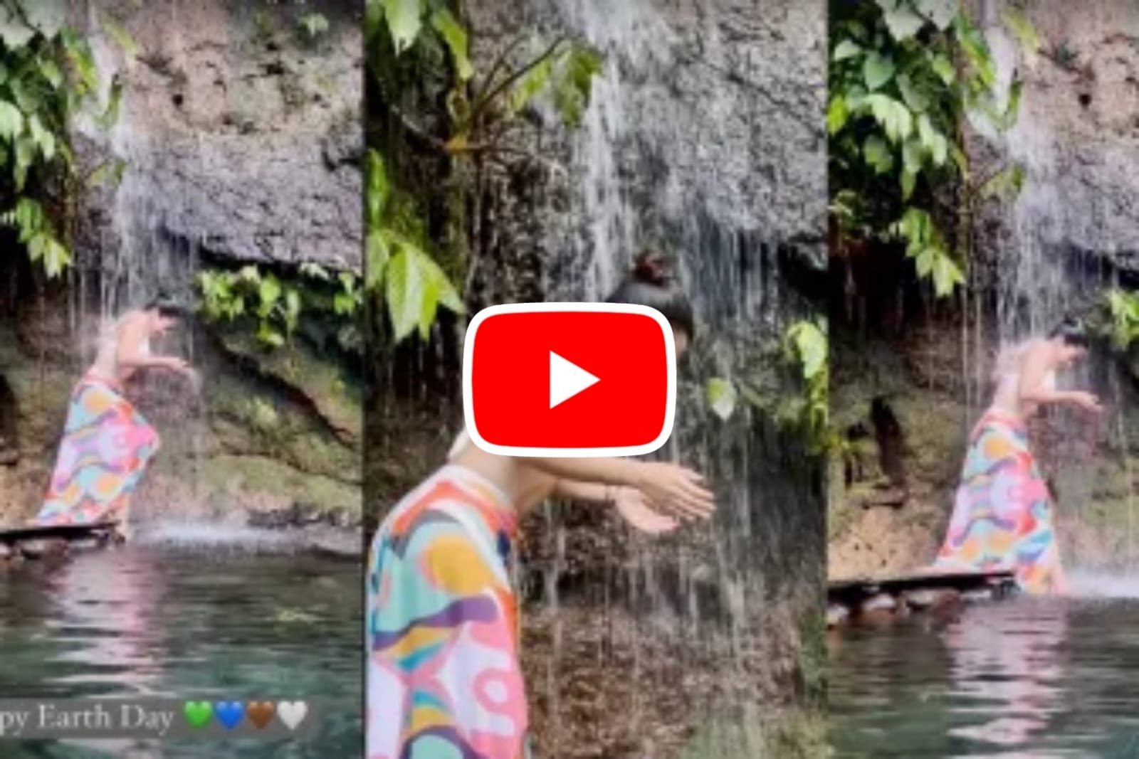 Rashmika Mandanna Pushpa's Shrivalli's fun style under the waterfall, surfaced on social media
