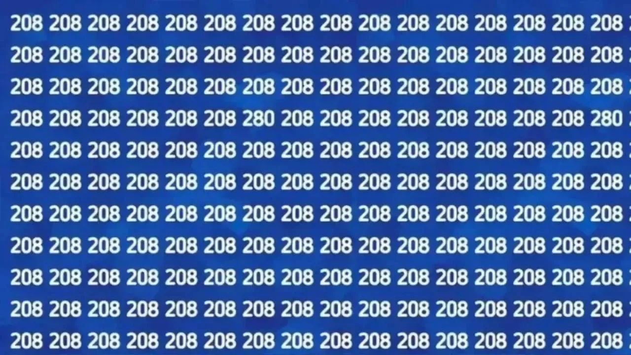 Optical Illusion: सिर्फ तेज दिमाग वाले ही खोज पायेगे 208 के जमगठ्ठे में 280...