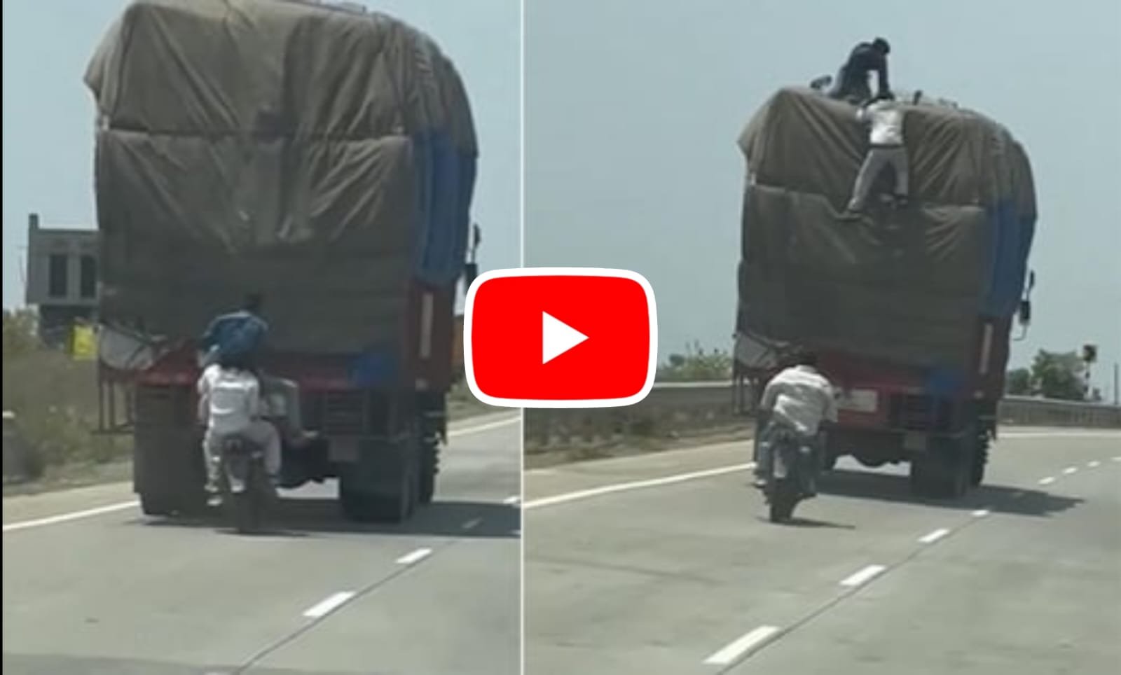 Chori Ka Video: The truck kept moving ahead and the bikers behind made away with the goods.