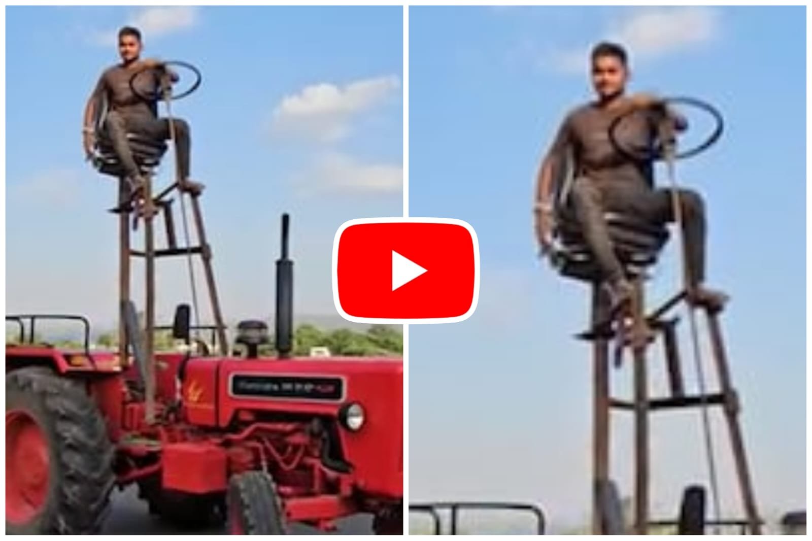 Funny Video: Man drives tractor sitting as high as Burj Khalifa