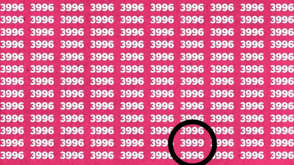 Optical illusion: सिर्फ 7 सेकंड में 3996 के बीच में 3999 अंक खोजने में हो जाएगा दिमाग का दही, खोज निकाला तो कहलाओगे चाचा चौधरी 