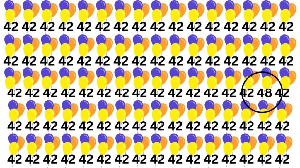 Optical Illusion: दिमाग के तेज हो तो 10 सेकंड में खोज के दिखाईये 42 अंक के आड़ में 48 अंक