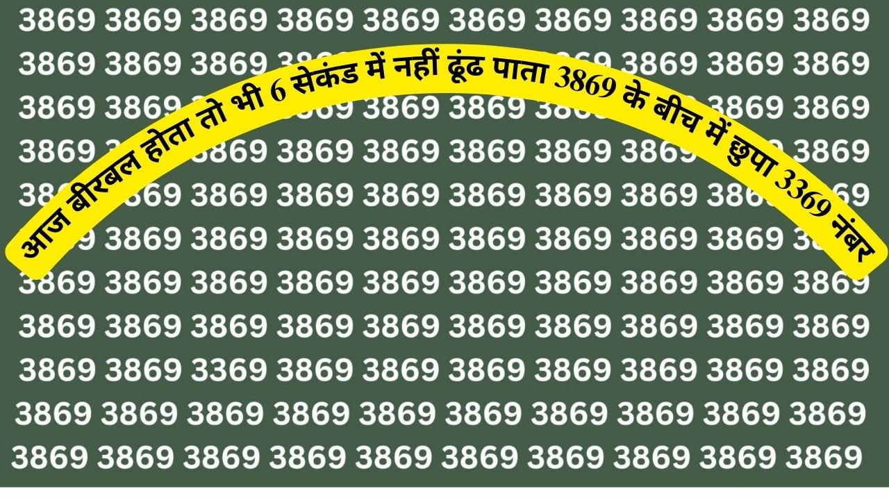 optical illusion: आज बीरबल होता तो भी 6 सेकंड में नहीं ढूंढ पाता 3869 के बीच में छुपा 3369 नंबर, क्या आप.....