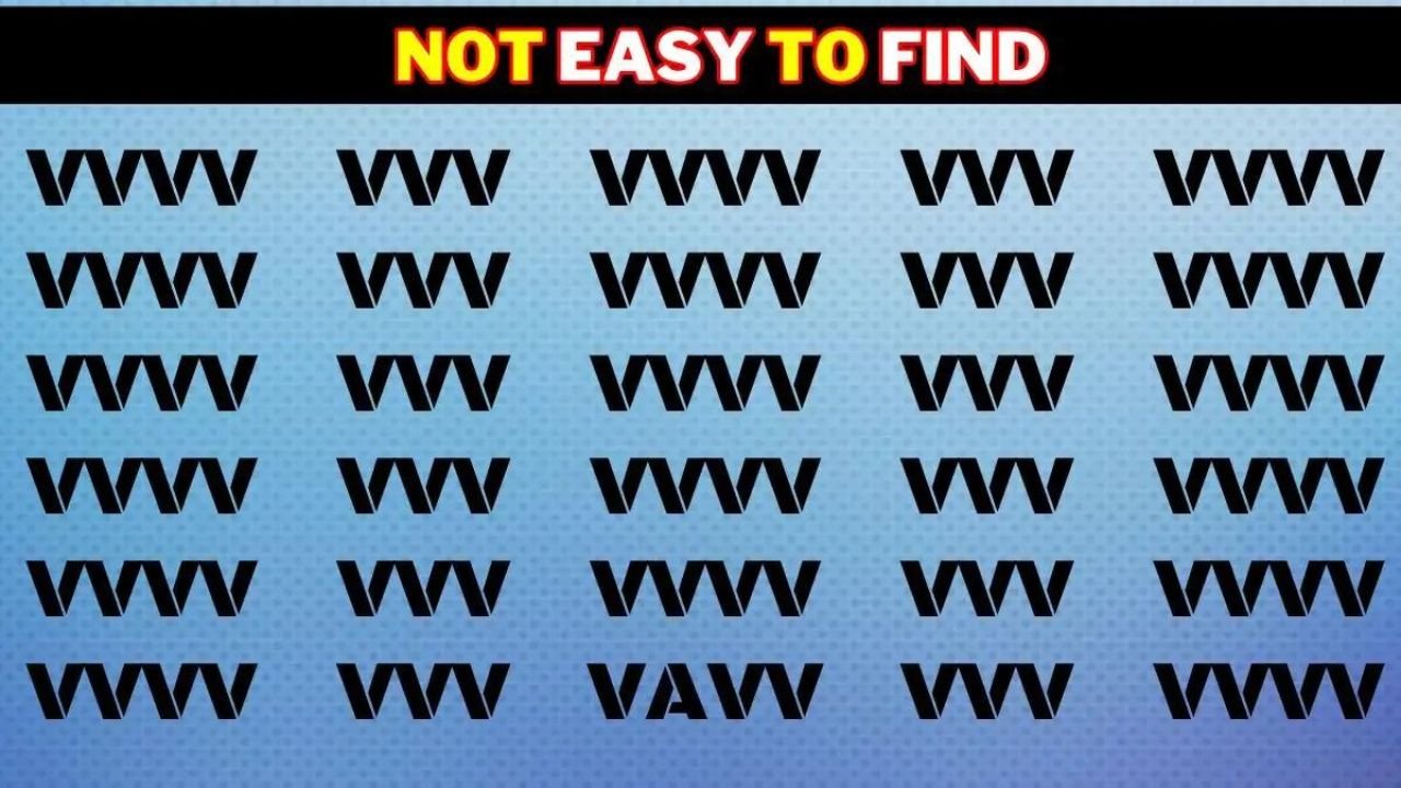 बाज के जैसे तेज नजरे चाहिए मात्र 5 सेकंड में V अक्षर की भीड़ में A खोजने के लिए ढूंढ निकाला तो मान जायेगे बाजीगर