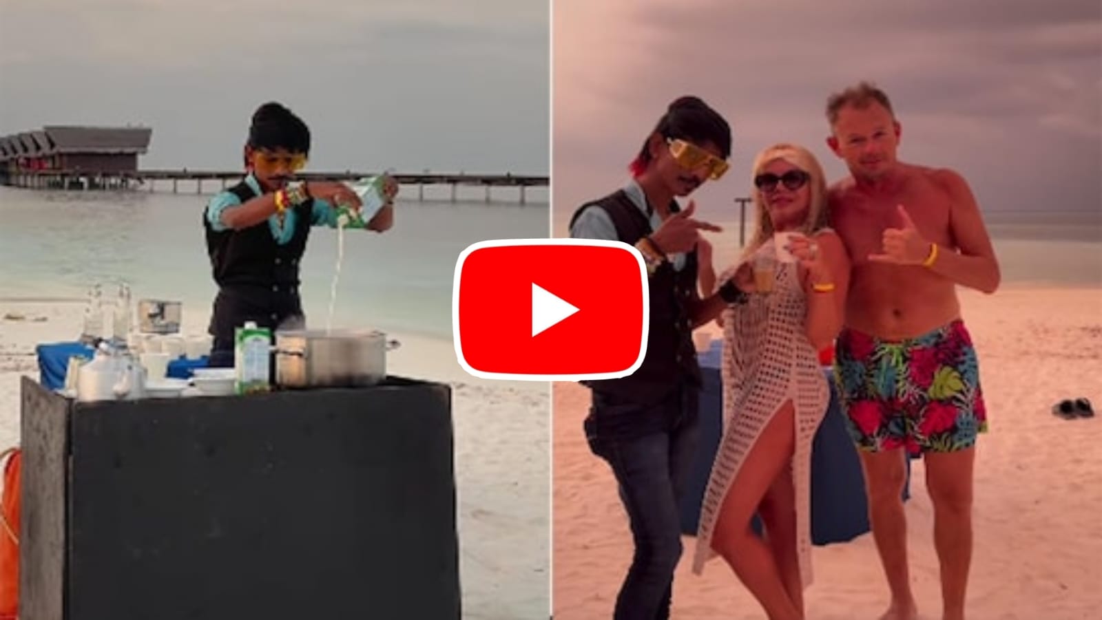 Dolly Chaiwala In Maldives: Tourists sipped Dolly's tea on the sea shore in Maldives