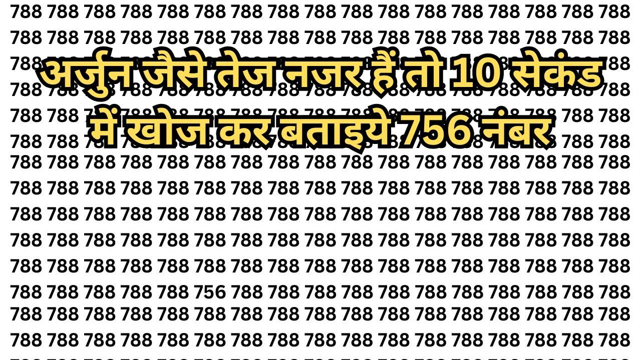 Optical illusion: अर्जुन जैसे तेज नजर हैं तो 10 सेकंड में खोज कर बताइये 756 नंबर, ढूंढ लिया तो कहलाओगे धनुर्धारी अर्जुन के वंशज