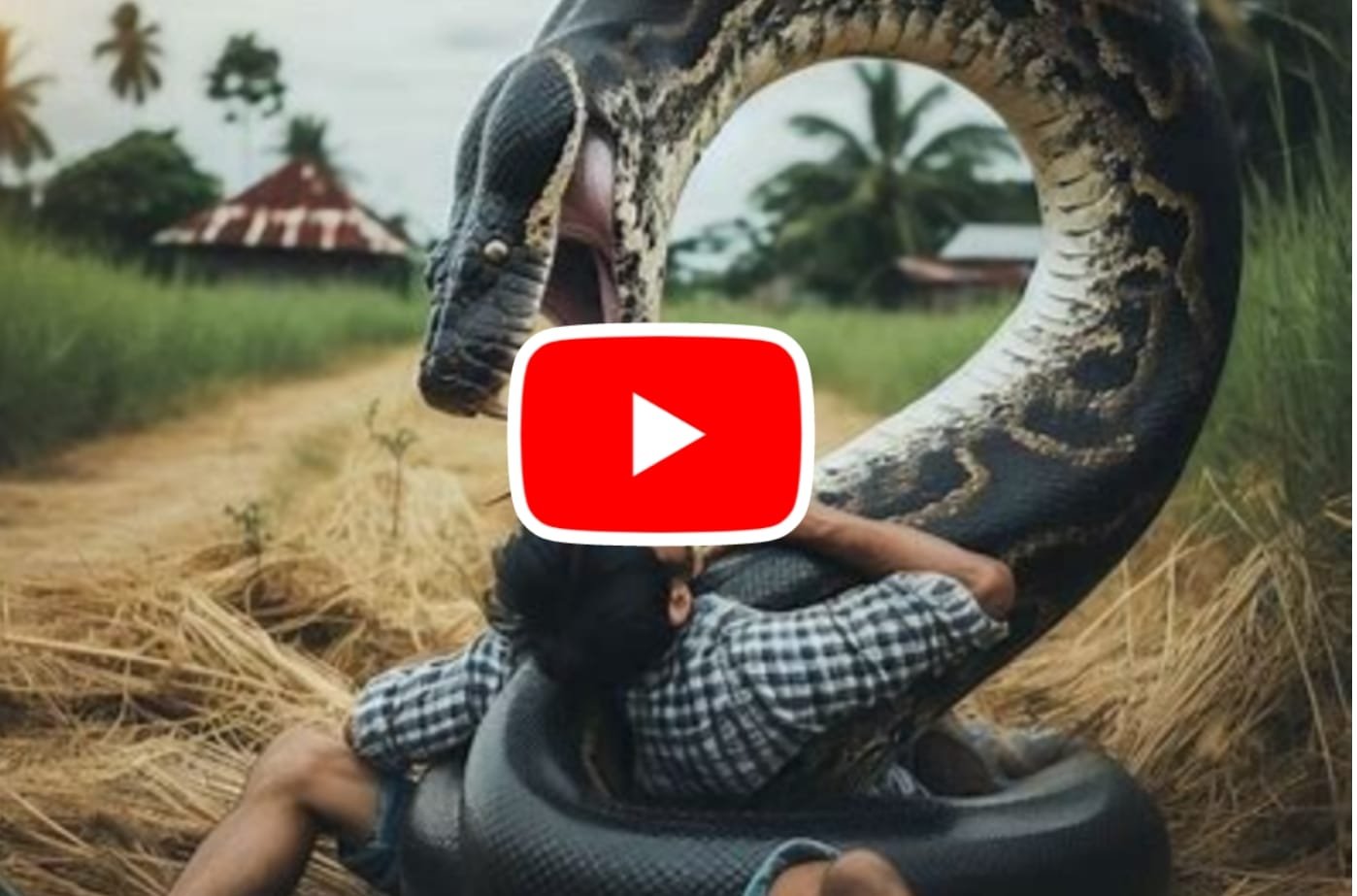 Python Attack: A giant python caught hold of a man sitting in the field, the struggle lasted for 20 minutes.
