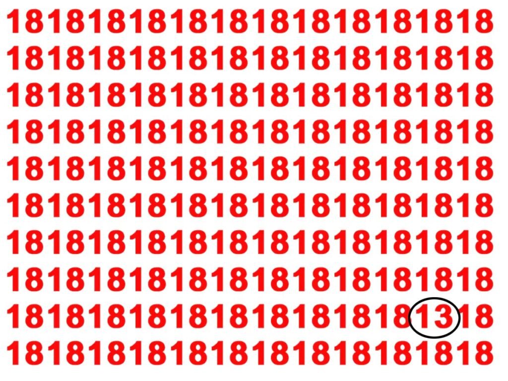 Optical Illusion: Only the eyes of the brave will be successful in this challenge, find out 13 in the crowd of 18.
