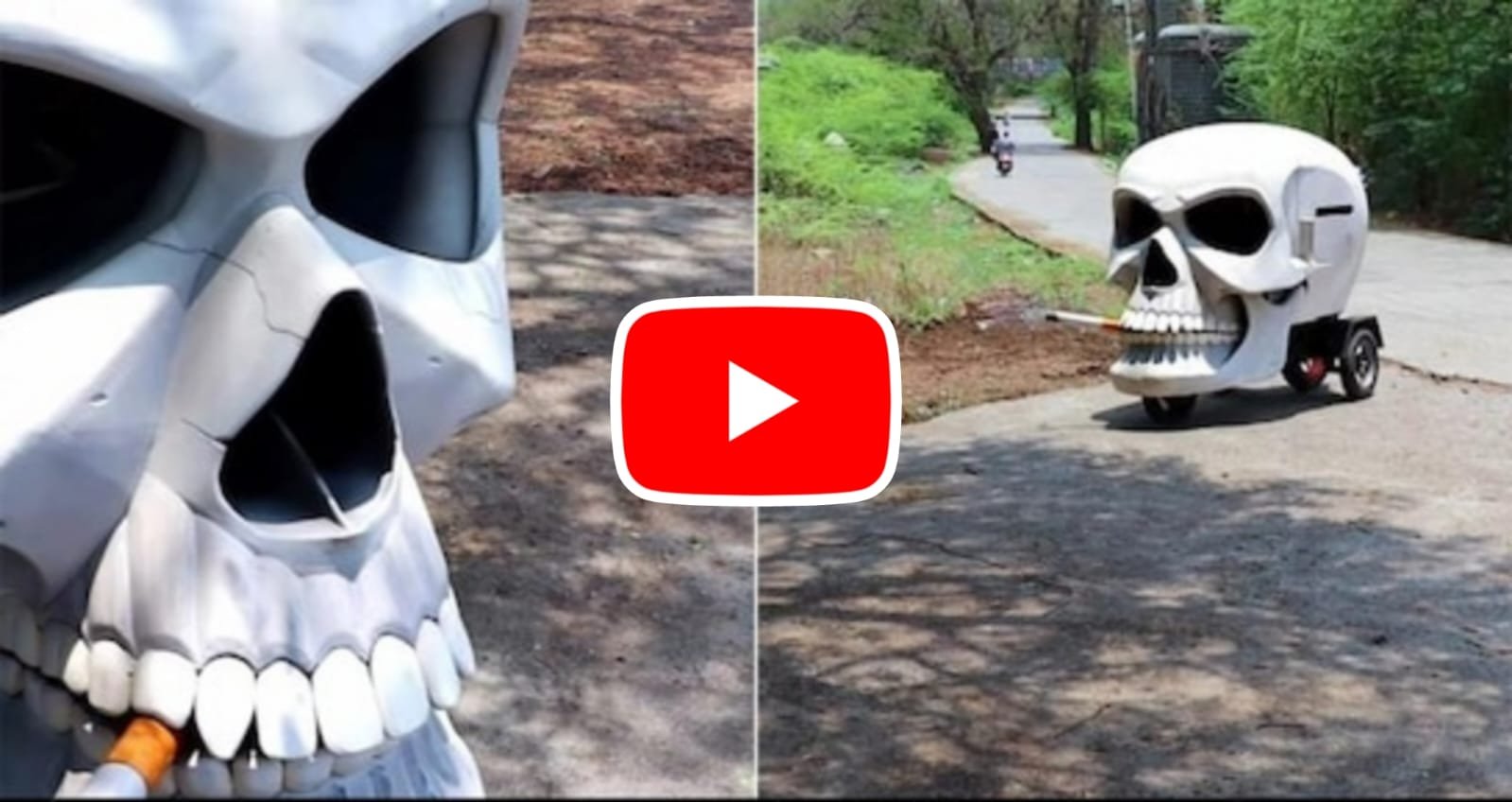 Funny Jugaad: Human skull attached to a wheel seen roaming on the road