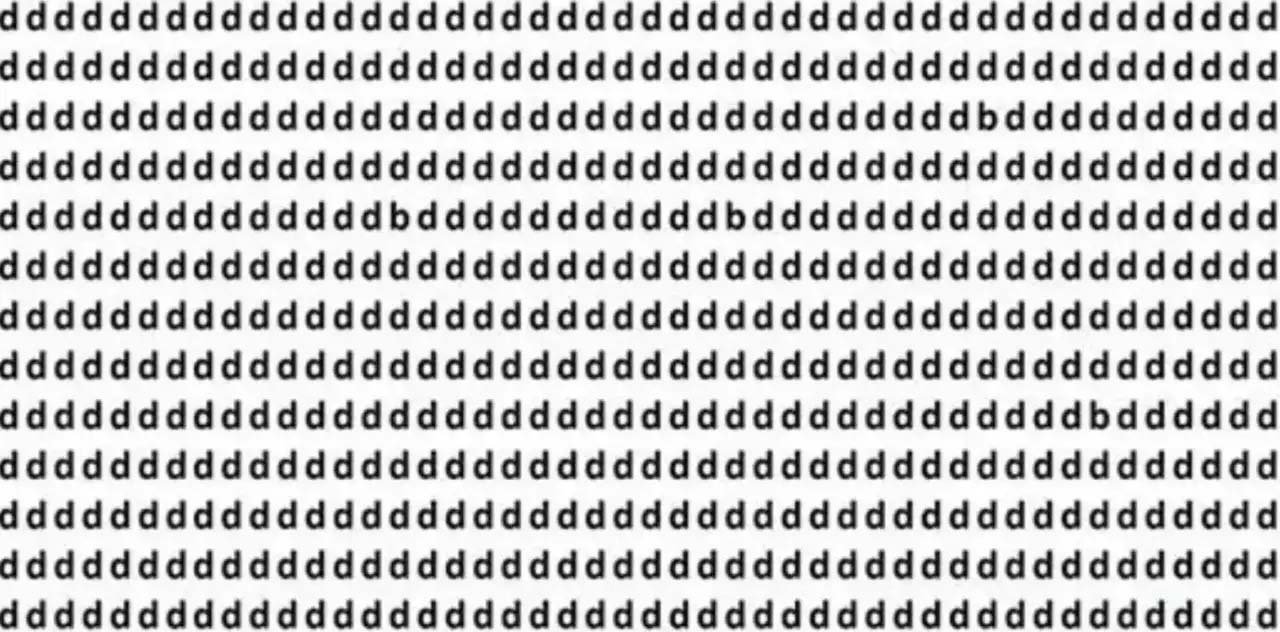 Optical Illusion: Even if you use the mind of Sherlock Holmes, you will not be able to find many b's hidden in the crowd of d's.