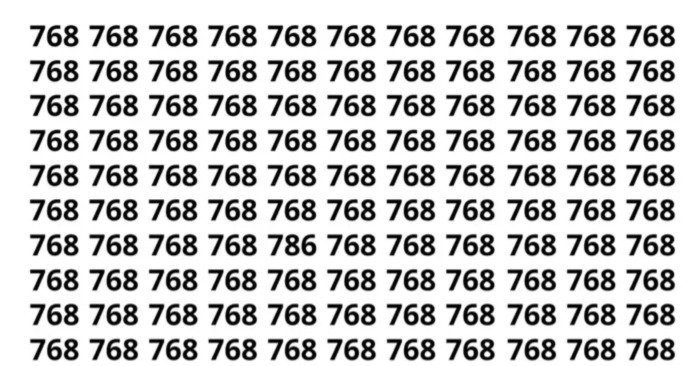 Brain Teaser Image: 786 is hidden in the crowd of 768, the one who finds it will be called a real Maharathi.