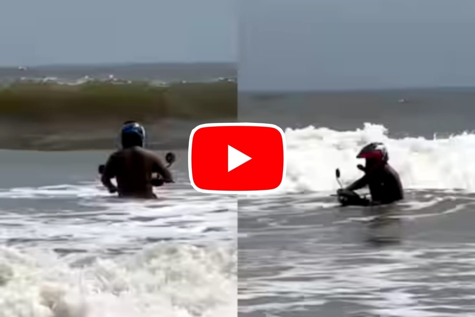 Scooty Ka Viral Video: Man seen riding a scooter amidst the surging waves of the sea