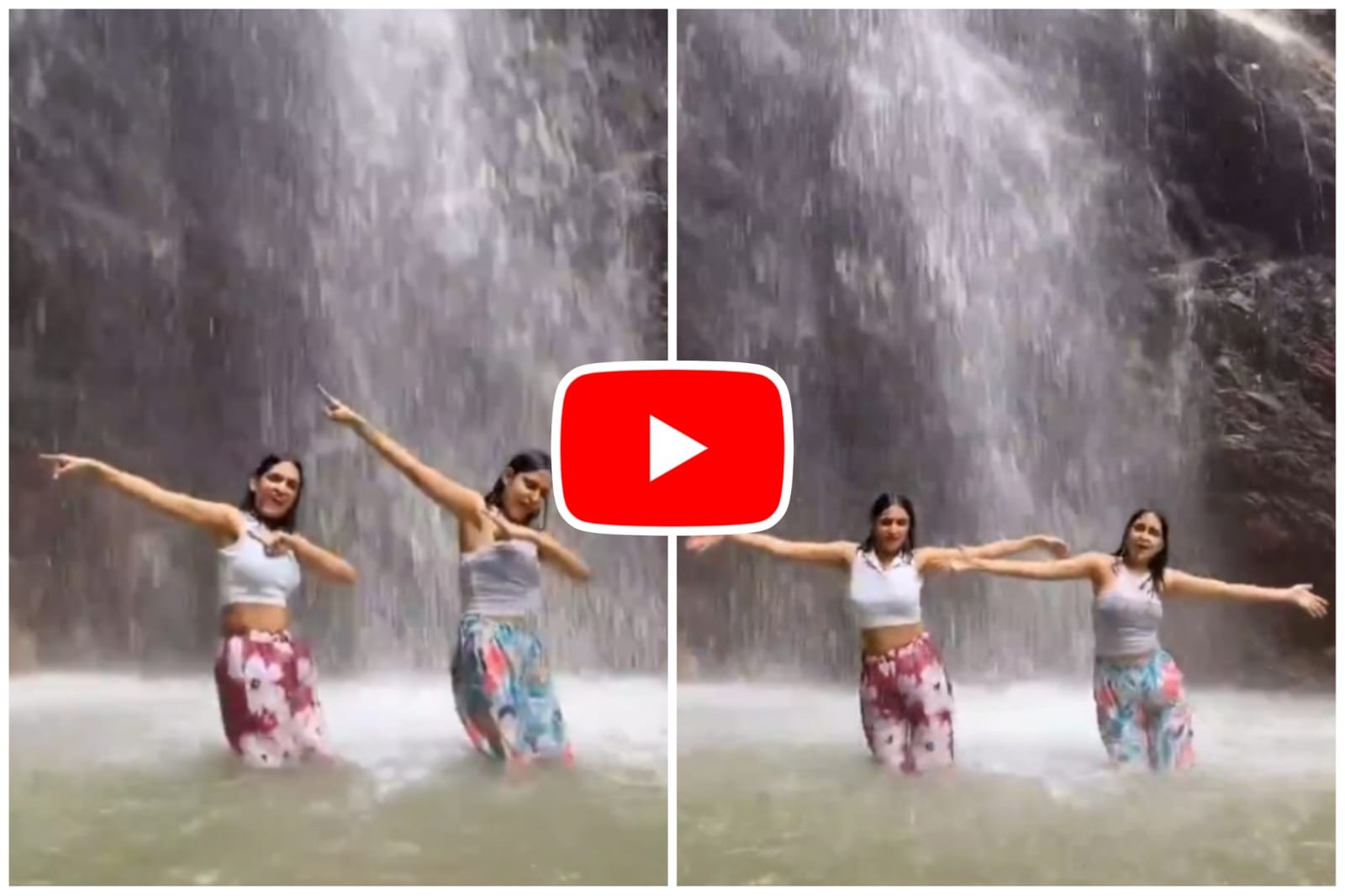 Viral Dance Video: Two girls showed dance moves under the waterfall on Madhuri Dixit's song.