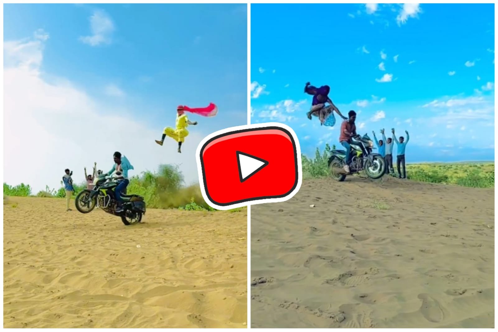 Viral Funny Video: The guy rode the bike and the girl sitting behind flew high in the air.