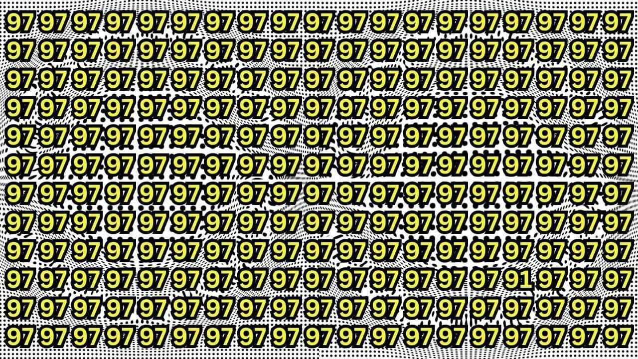 Optical illusion: बीरबल जैसे तेज बुद्धि के मालिक हो तो 97 के जंजाल में ढूंढे 91 अंक, ढूंढ लिया तो मान जायेगे बीरबल का पोता