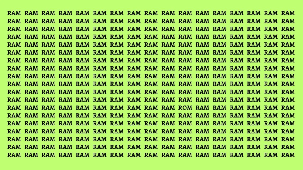 Optical illusion: RAM शब्द के गुच्छे में दुबककर बैठा ROM शब्द, अगर ढूंढ निकाला तो मान जायेगे आपको स्मार्ट!