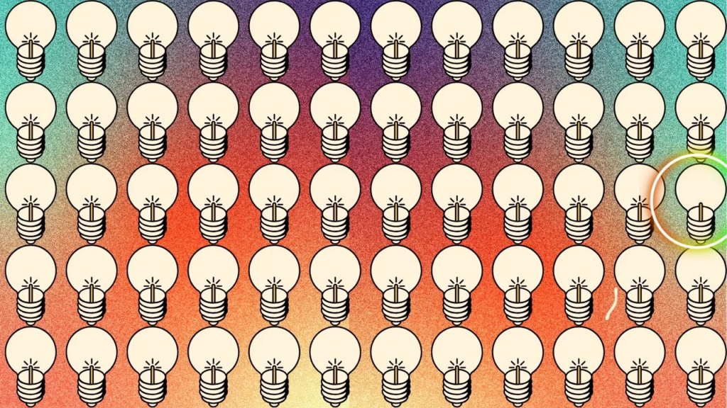 Optical illusion - अपने दिमाग की बत्ती चालू करें और बताएं कि तस्वीर में बुझा हुआ बल्ब कहां है, क्या आप ढूंढ़ पाओगे